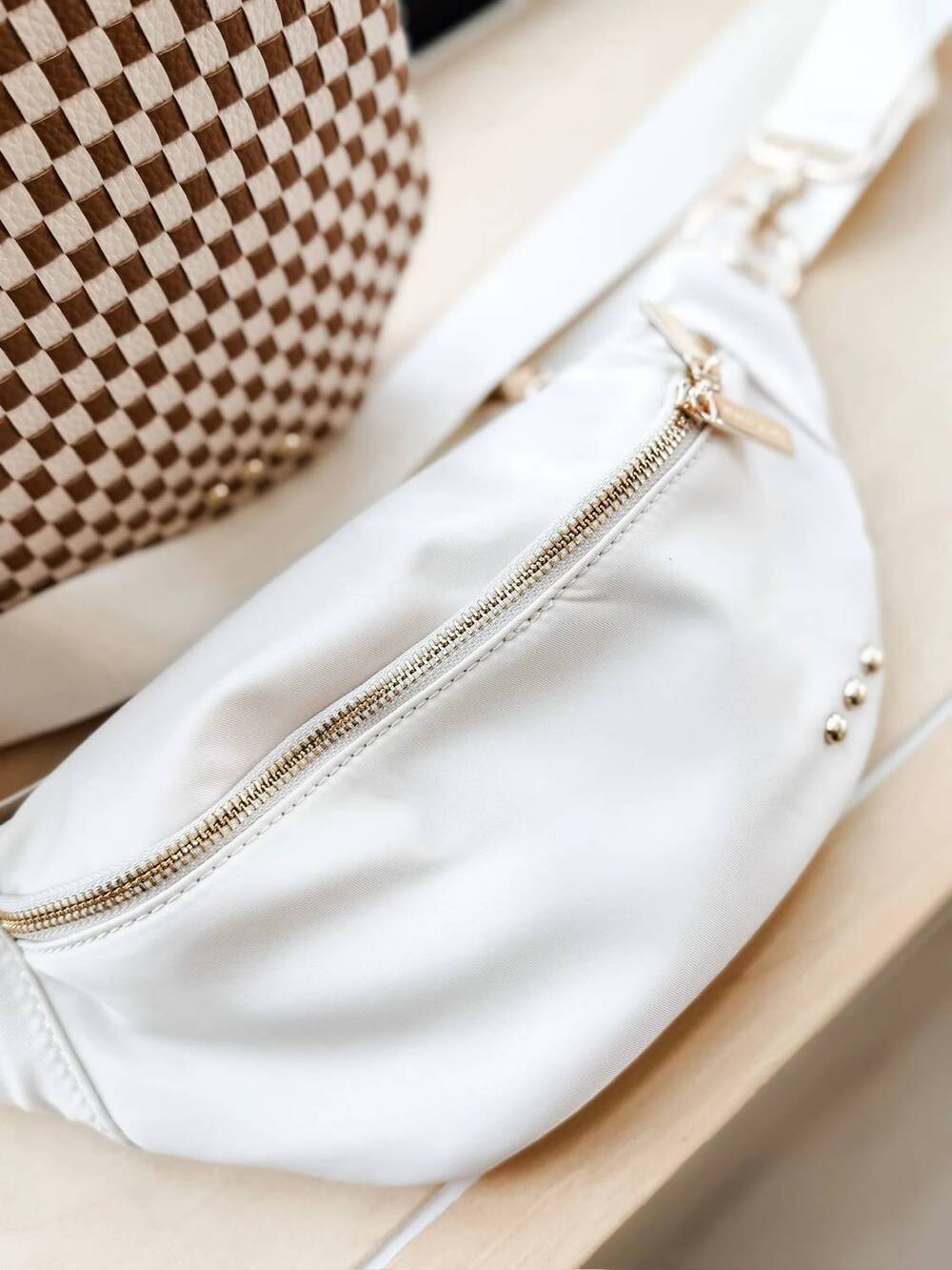 NEW FAIRE women's susie nylon sidekick bum bag in cream